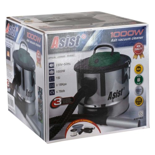 Vysavač popela 1000W, 15L, nerez ASIST AE7AF100IN15