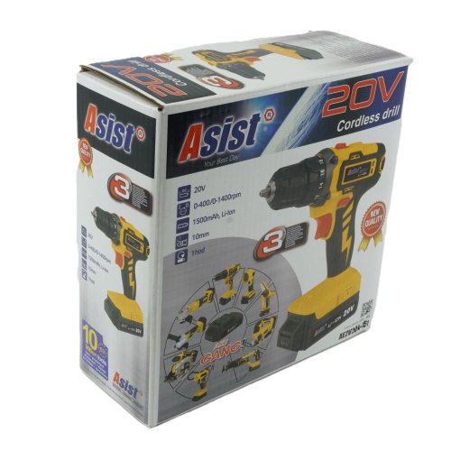 Aku vrtačka 20V 1,5Ah ASIST AE2V20A-151, řada AKU GANG!