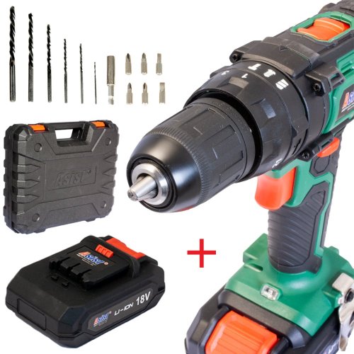 Aku vrtačka 18V / 2x 1,5Ah příklep ASIST AE2V18DN-152-BMC