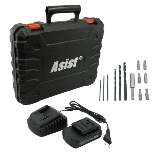 Aku vrtačka 20V 2,0Ah BRUSHLESS v kufru AE2V20AB-201P-BMC ASIST, řada AKU GANG!