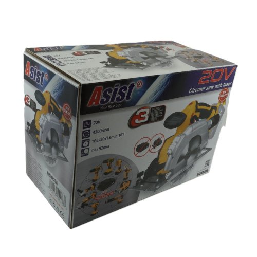 Aku ruční okružní pila 20V s laserem ASIST AE5KR20A, řada AKU GANG!