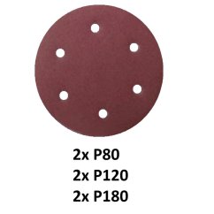Sada brusných papírů - 2xP80, 2xP120, 2xP180 pro AE3S80 ASIST AE3A045