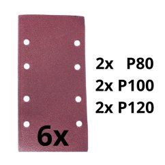 Brusný papír sada - 2xP80, 2xP100, 2xP120 pro AE3V22DN