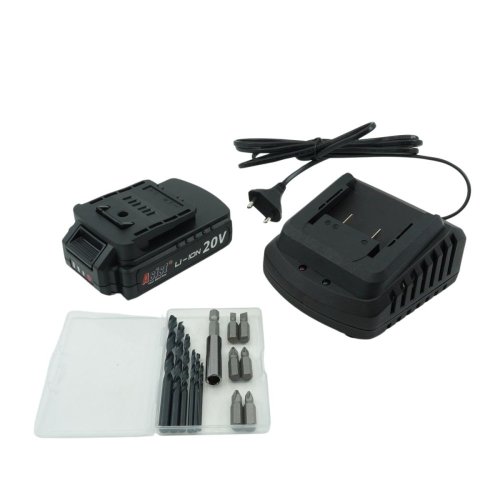 Aku vrtačka 20V 2,0Ah v kufru s automatickým kompresorem 10Bar