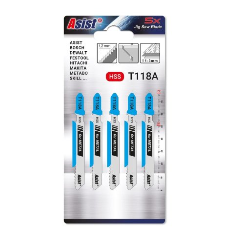 Pilové listy k přímočaré pile na kov - 5ks ASIST 05-5203