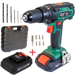 Aku vrtačka 18V / 2x 1,5Ah příklep ASIST AE2V18DN-152-BMC