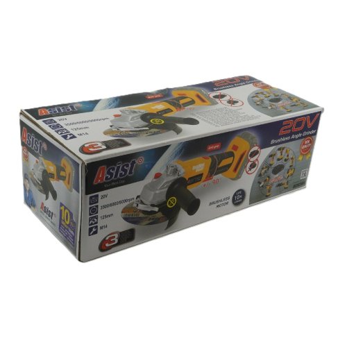 Aku úhlová bruska 20V, 125mm brushless ASIST AE3U20AB, řada AKU GANG!