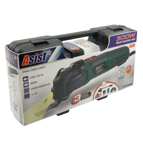 Oscilační bruska 300W ASIST AE3M30SDS-BMC v kufru + příslušenství