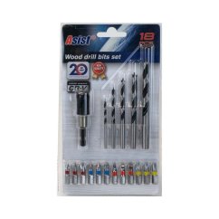 Sada vrtáků do dřeva 18ks + úložná taška se sponou na opasek