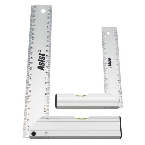 Sada ALU úhelníků s vodováhou ASIST 47-1220