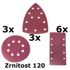 Brusný papír P120 - sada 12ks pro AE3VK20DN ASIST AE3A043