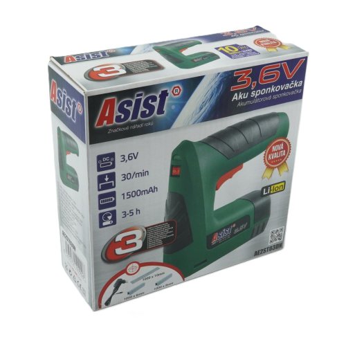 Aku sponkovačka 3,6V s příslušenstvím ASIST AE2ST03DN