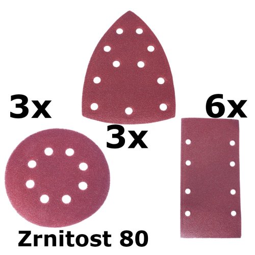 Brusný papír P80 - sada 12ks pro AE3VK20DN ASIST AE3A041