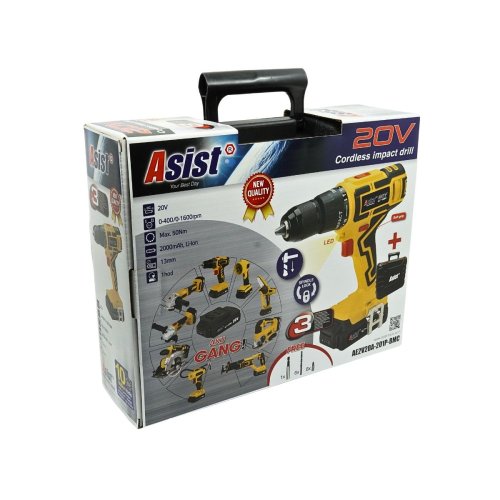 Aku vrtačka 20V 2,0Ah v kufru AE2V20A-201P-BMC ASIST, řada AKU GANG!