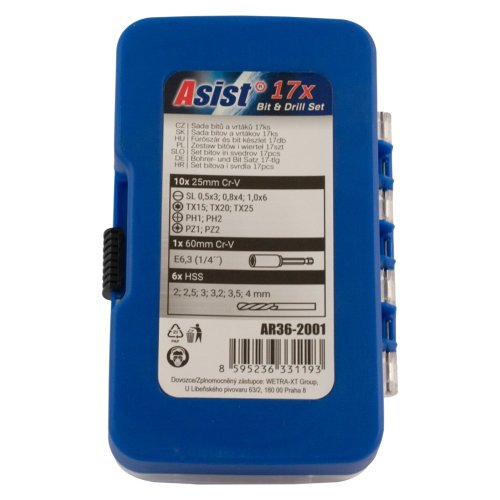 Sada bitů a vrtáků 17ks ASIST AR36-2001